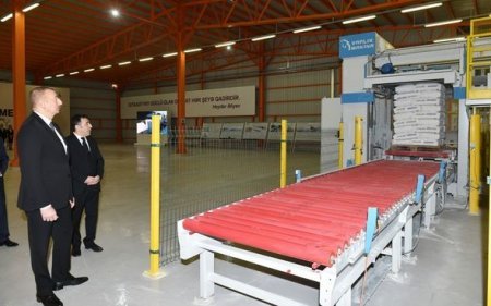 Prezident Qazaxda əhəng zavodunun açılışında iştirak edib - YENİLƏNİB+FOTO