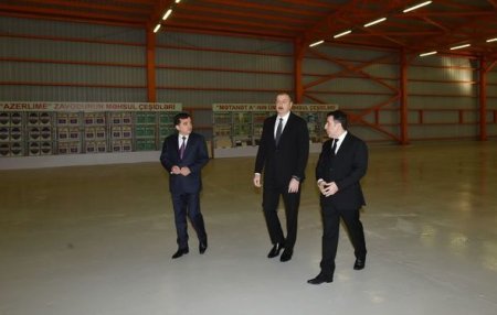 Prezident Qazaxda əhəng zavodunun açılışında iştirak edib - YENİLƏNİB+FOTO