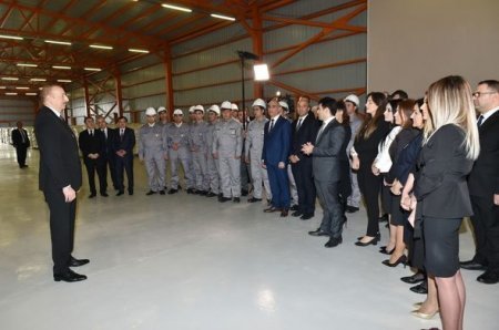 Prezident Qazaxda əhəng zavodunun açılışında iştirak edib - YENİLƏNİB+FOTO