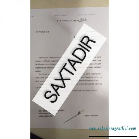 Sosial şəbəkələrdə BŞBPİ adından yayılan sənəd saxtadır - RƏSMİ + FOTO