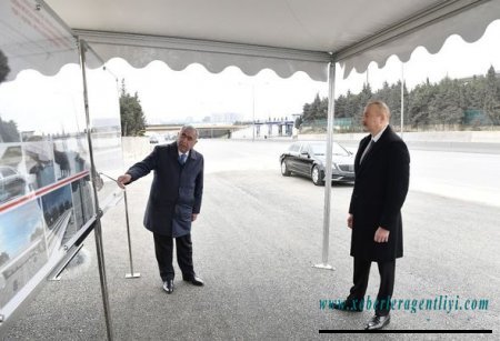 İlham Əliyev Bakı-Sumqayıt yolunun genişləndirilməsi çərçivəsində görülən işlərlə tanış oldu - FOTO