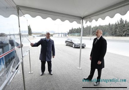 İlham Əliyev Bakı-Sumqayıt yolunun genişləndirilməsi çərçivəsində görülən işlərlə tanış oldu - FOTO