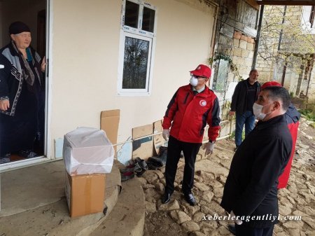 Azərbaycan Qızıl Aypara Cəmiyyəti İsmayıllıda ərzaq yardımı edib