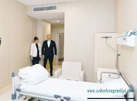 İlham Əliyev və Mehriban Əliyeva modul tipli ilk xəstəxana kompleksinin açılışında - FOTO