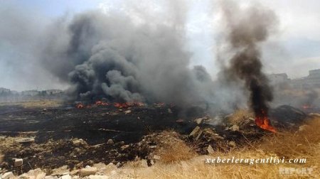 Bu ərazidəki yanğın nəzarətə götürüldü