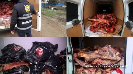 10 ton ölmüş heyvan əti satan şəxslər saxlanılıb - FOTO/VİDEO