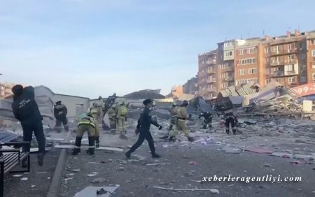 Rusiyada supermarketdə güclü partlayış - Video