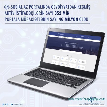 E-sosial.az portalında qeydiyyatdan keçmiş aktiv istifadəçilərin sayı 852 min, portala müraciətlərin sayı 46 milyon oldu