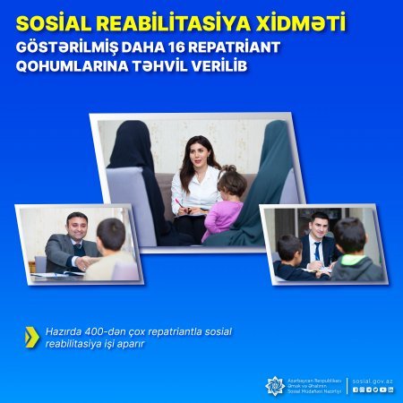 Sosial reabilitasiya xidməti göstərilmiş daha 16 repatriant qohumlarına təhvil verilib