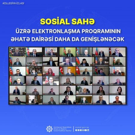 Sosial sahə üzrə elektronlaşma proqramının əhatə dairəsi daha da genişlənəcək