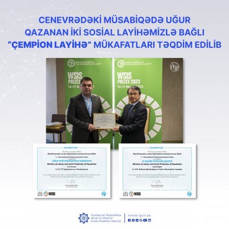 Cenevrədəki müsabiqədə uğur qazanan iki sosial layihəmizlə bağlı  “Çempion layihə” mükafatları təqdim edilib
