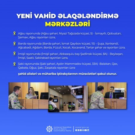 23 rayon üzrə daha 4 yeni regional vahid əlaqələndirmə  mərkəzi açıldı