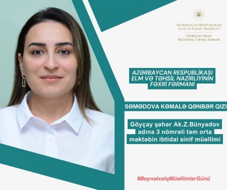 Beynəlxalq Müəllimlər Günü münasibətilə müvafiq təltiflərə layiq görülüblər