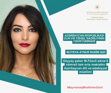 Beynəlxalq Müəllimlər Günü münasibətilə müvafiq təltiflərə layiq görülüblər
