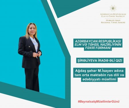 Beynəlxalq Müəllimlər Günü münasibətilə müvafiq təltiflərə layiq görülüblər