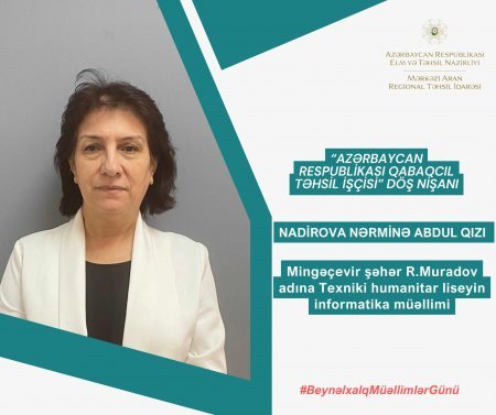 Beynəlxalq Müəllimlər Günü münasibətilə müvafiq təltiflərə layiq görülüblər