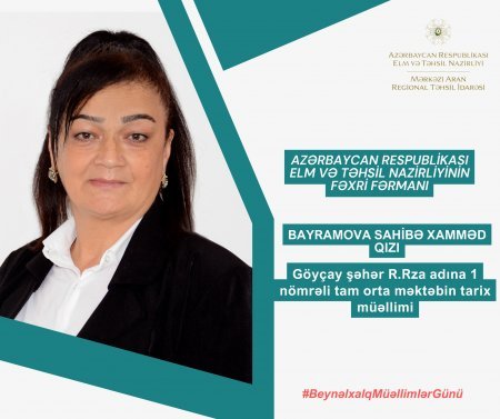 Beynəlxalq Müəllimlər Günü münasibətilə müvafiq təltiflərə layiq görülüblər