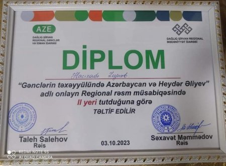  “Gənclərin təxəyyülündə Azərbaycan və Heydər Əliyev”mövzusunda Regional  rəsm müsabiqəsi keçirilmişdir