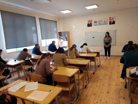 Təlim-tərbiyə işləri üzrə direktor müavini  və məktəbdənkənar, sinifdənxaric tərbiyə işi üzrə təşkilatçı vəzifəsinə işə qəbul üzrə test imtahanı keçirilib