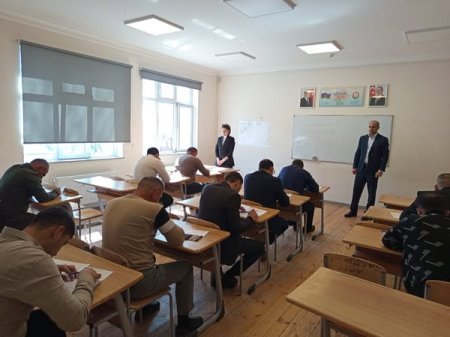 Gənclərin çağırışaqədərki hazırlığı rəhbəri vəzifəsinə işə qəbul üzrə müsabiqənin test imtahanı mərhələsi keçirilib