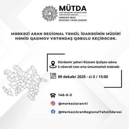 Kürdəmirdə vətəndaş qəbulu keçiriləcək.