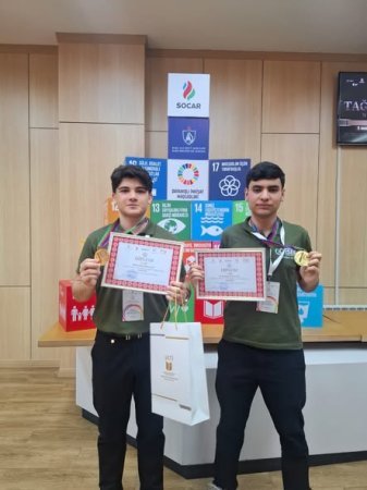 “Sabahın alimləri” XV Respublika Layihə Müsabiqəsində şagirdlərimiz 2 qızıl və 2 bürünc medala layiq görülüblər